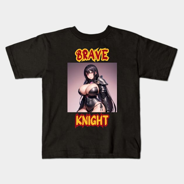 Brave Knight Anime Girl Kids T-Shirt by Clicks Clothes